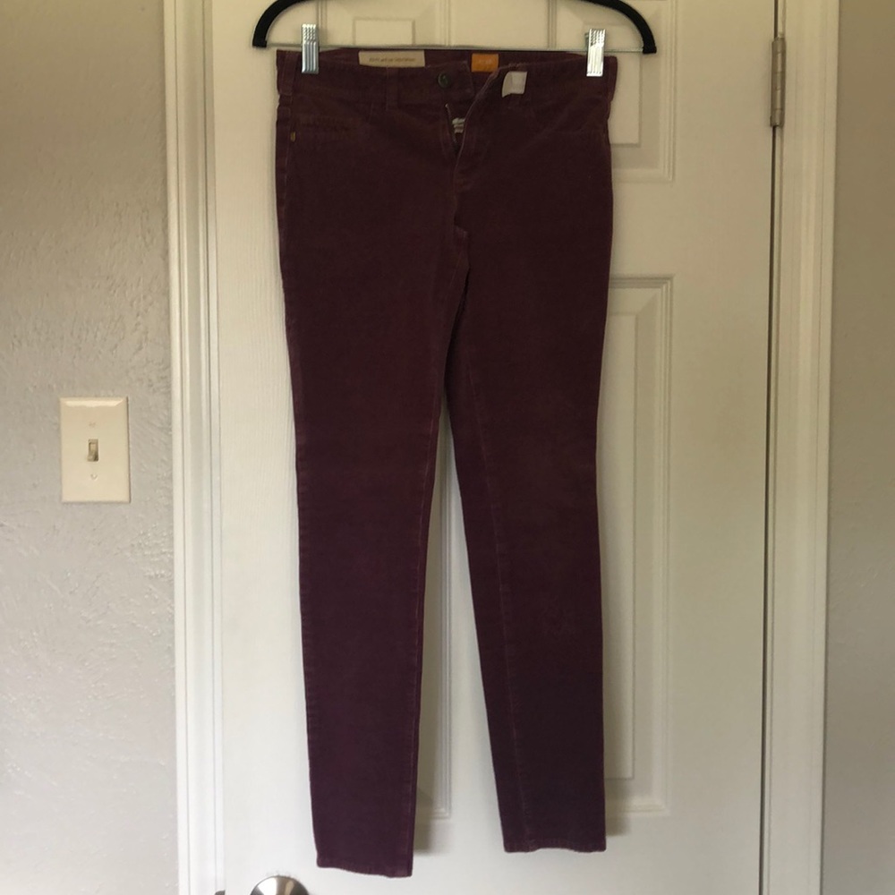 Anthropologie maroon corduroy pants